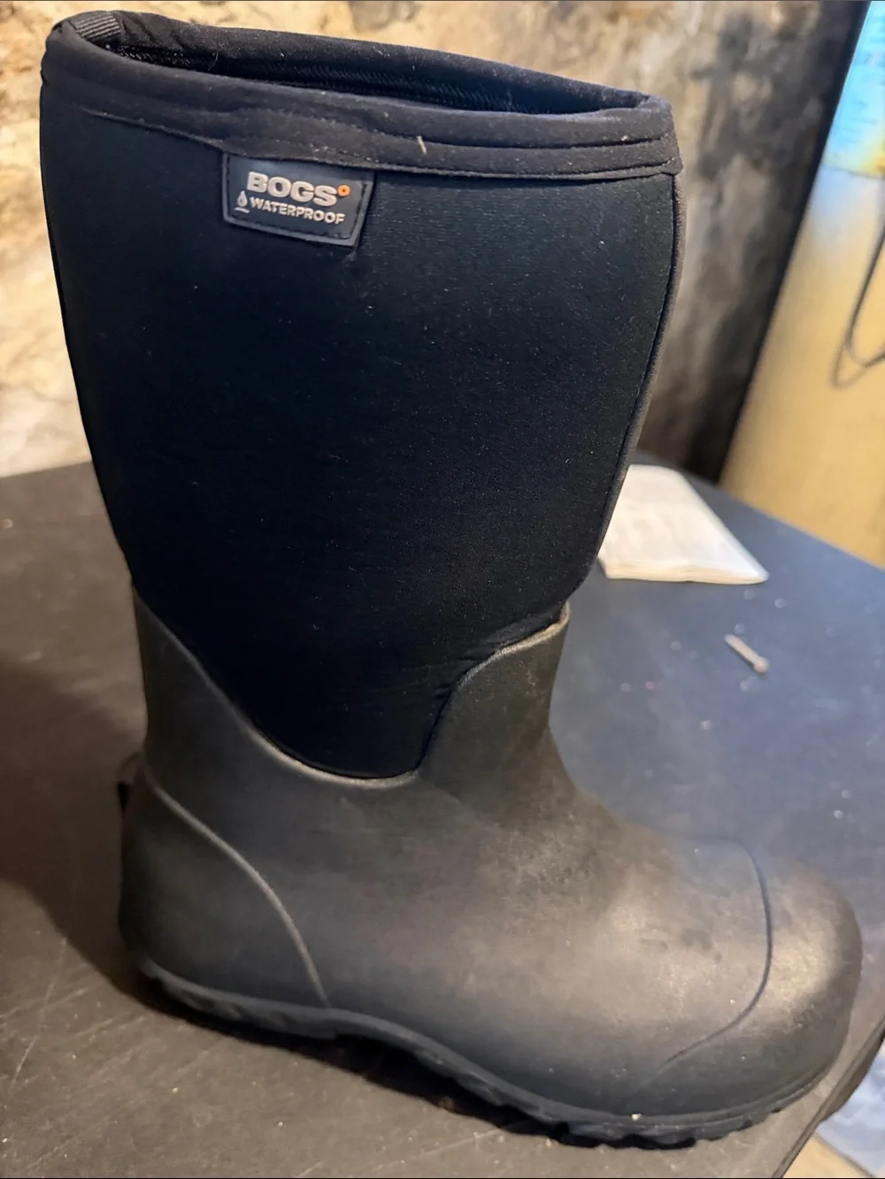 Bogs Black Waterproof Tall Neoprene Work Boots STEEL TOE